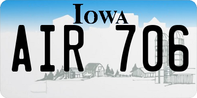 IA license plate AIR706