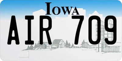 IA license plate AIR709