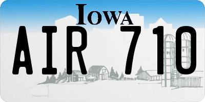 IA license plate AIR710