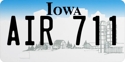 IA license plate AIR711