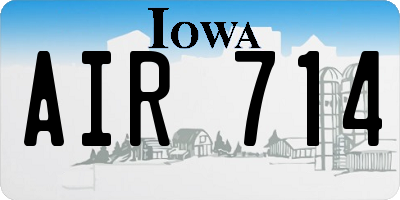 IA license plate AIR714