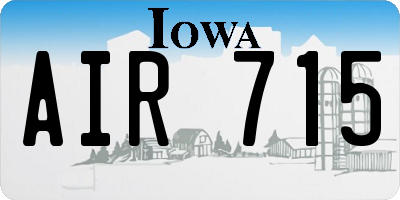 IA license plate AIR715