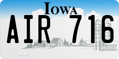 IA license plate AIR716