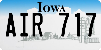 IA license plate AIR717