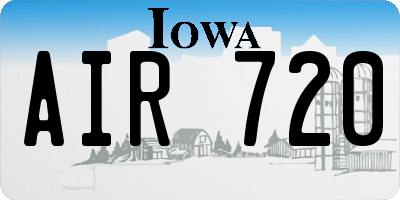 IA license plate AIR720