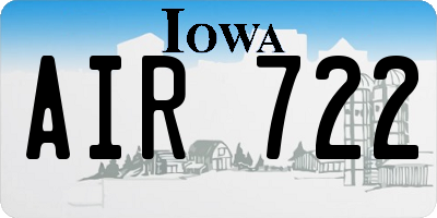 IA license plate AIR722