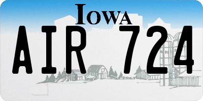 IA license plate AIR724