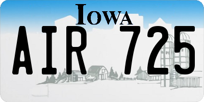 IA license plate AIR725