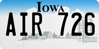 IA license plate AIR726