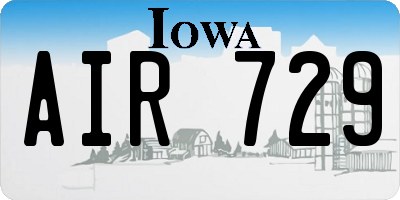 IA license plate AIR729