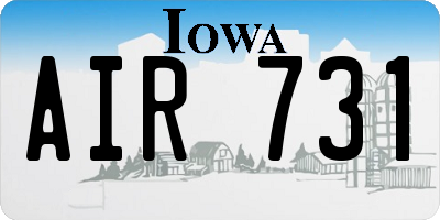 IA license plate AIR731