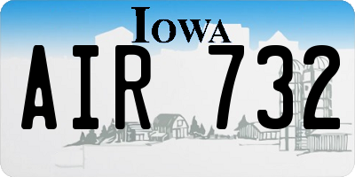 IA license plate AIR732
