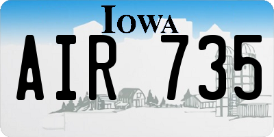 IA license plate AIR735