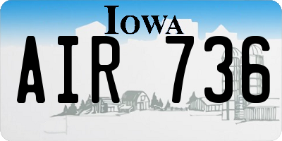 IA license plate AIR736