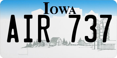 IA license plate AIR737
