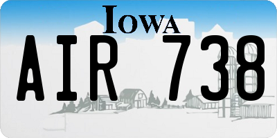 IA license plate AIR738
