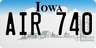 IA license plate AIR740
