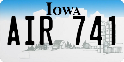 IA license plate AIR741