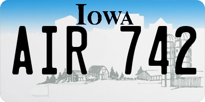 IA license plate AIR742