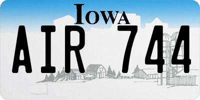 IA license plate AIR744