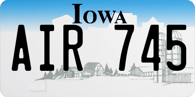 IA license plate AIR745