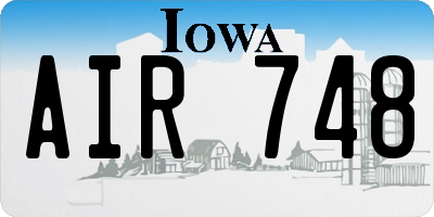 IA license plate AIR748