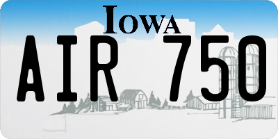 IA license plate AIR750