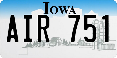 IA license plate AIR751