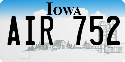 IA license plate AIR752