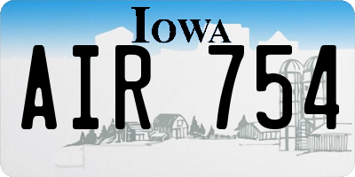 IA license plate AIR754