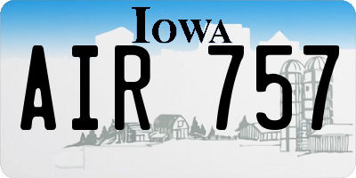 IA license plate AIR757