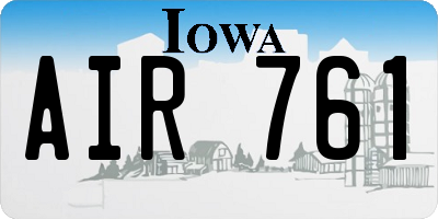 IA license plate AIR761