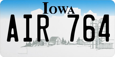 IA license plate AIR764