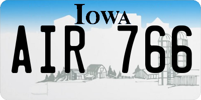 IA license plate AIR766