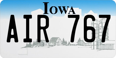 IA license plate AIR767