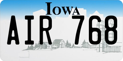 IA license plate AIR768