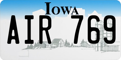 IA license plate AIR769