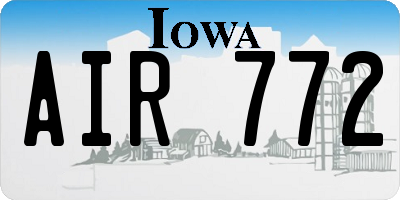IA license plate AIR772