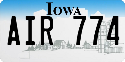 IA license plate AIR774