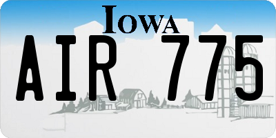 IA license plate AIR775