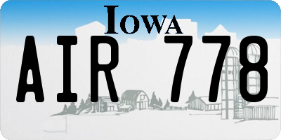 IA license plate AIR778
