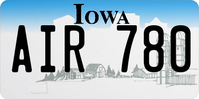 IA license plate AIR780