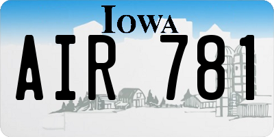 IA license plate AIR781