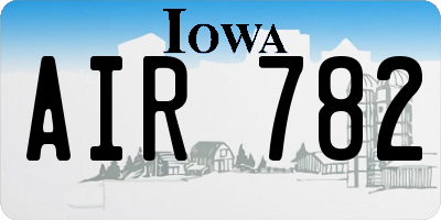 IA license plate AIR782