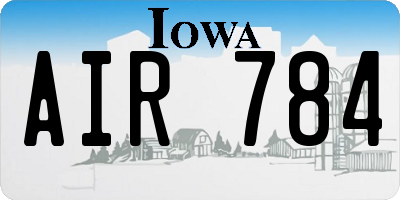 IA license plate AIR784