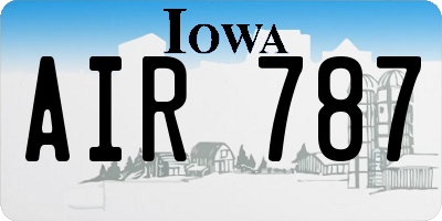 IA license plate AIR787