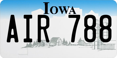 IA license plate AIR788