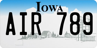 IA license plate AIR789