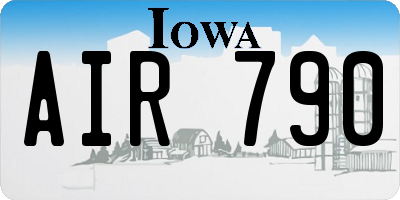 IA license plate AIR790