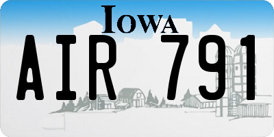 IA license plate AIR791